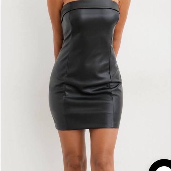 Black Dynamite Michelle Faux Leather Mini Dress - Picture 2 of 7